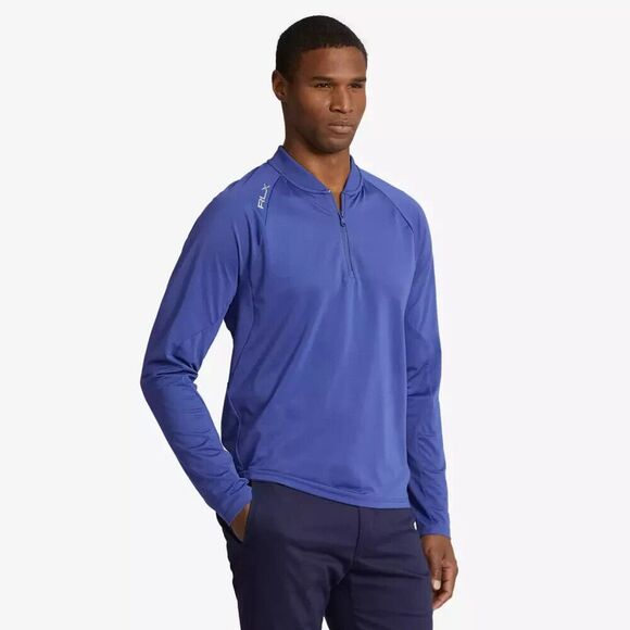 RLX Ralph Lauren Slim Fit Performance Mens XL Navy BluePique 1/4‎ Zip Pullover